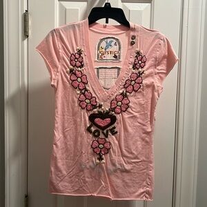 Size medium embroidered boho t shirt by Joystick sold at Saks 5th Avenue